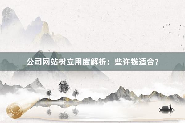 公司网站树立用度解析：些许钱适合？